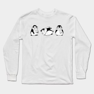 Winter Penguins with scarves Long Sleeve T-Shirt